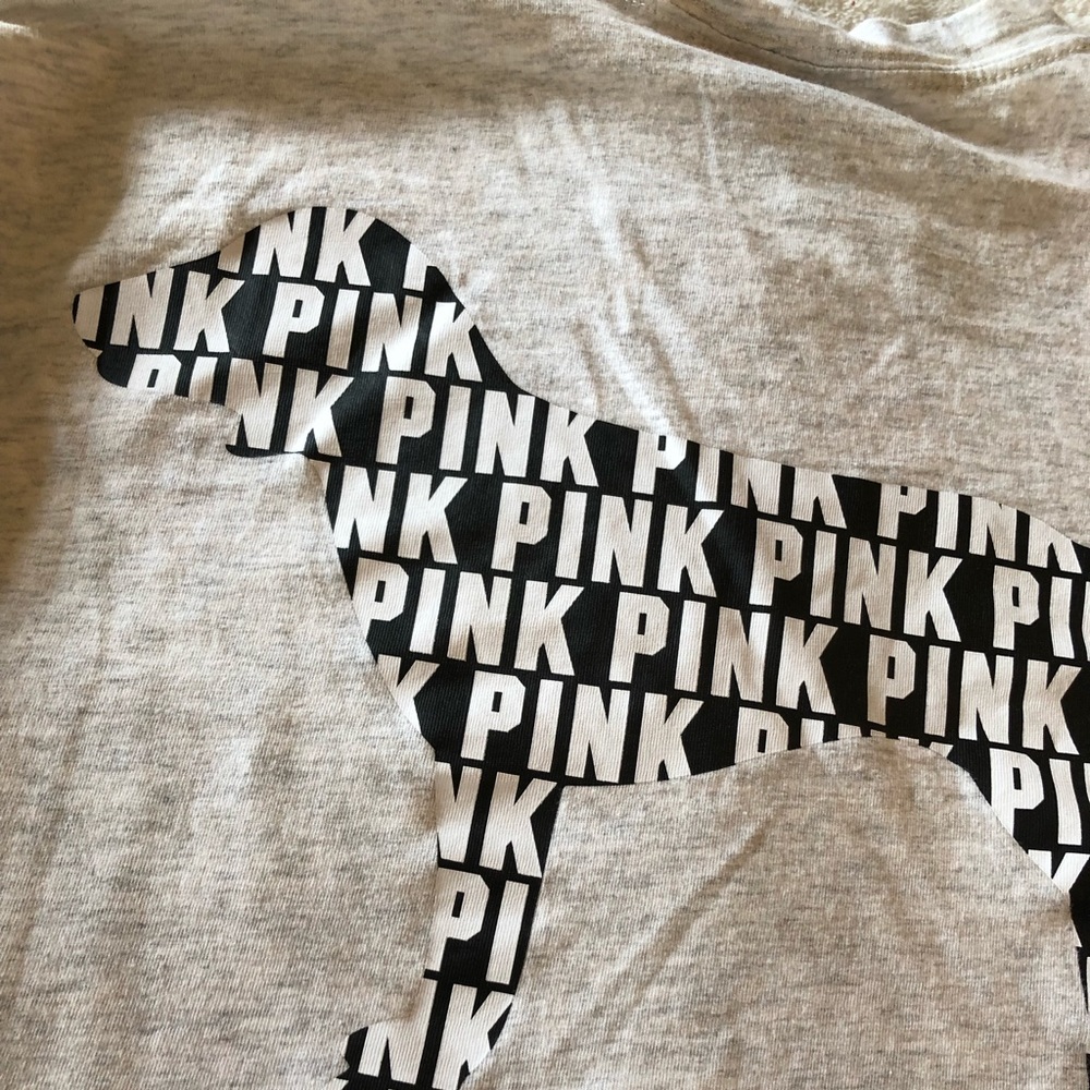 VS PINK long sleeve marled grey top